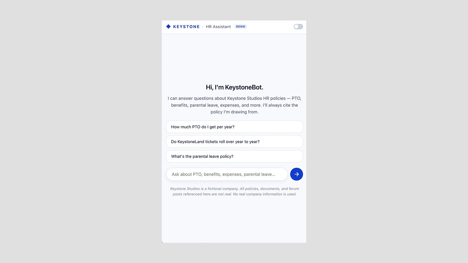Keystone AI chatbot