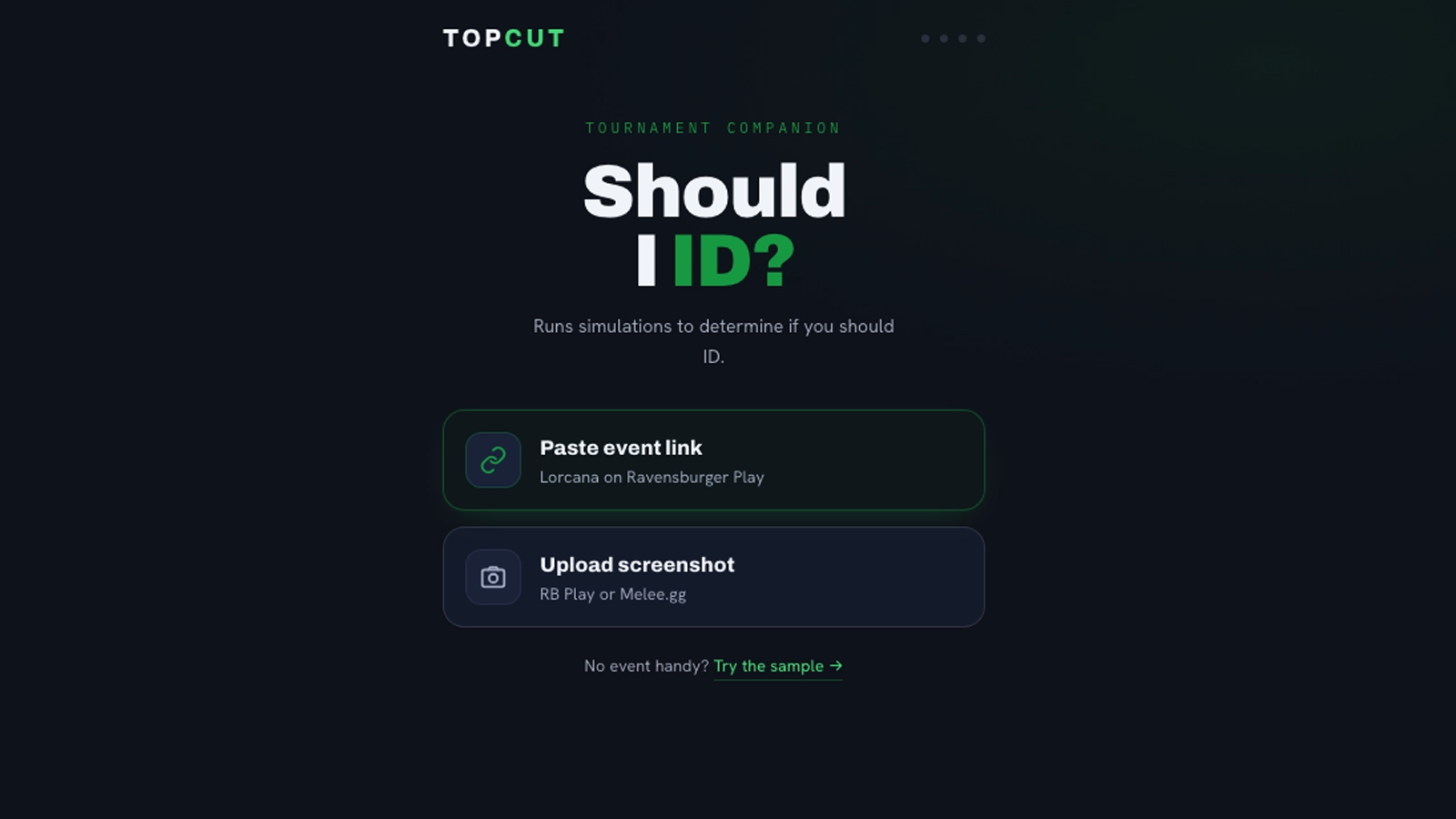 Topcut verdict screen